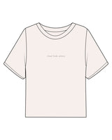 The Midweight Crop Tee - Ivory - Ritual Body - Center Chest & Back Center Stacked - Brown