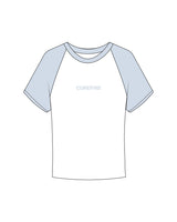 The Micro Rib Baby Tee - White / Baby Blue - Corefire - Center Chest "COREFIRE" - Printed - Baby Blue