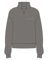 The Womens 1/4 Zip - Washed Gray - Ritual Body - Left Chest  - #f4efe1