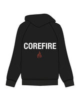 The Womens Hoodie - Black - Corefire - Left Chest "COACH" & Back Center Stacked - Full Color