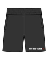 The Mens Sweat Shorts - Washed Black - Fitness Quest 10 - Left Leg - Full Color