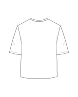 The Oversized Crop Tee - White - Corefire - Center Chest Stacked - Printed - Navy