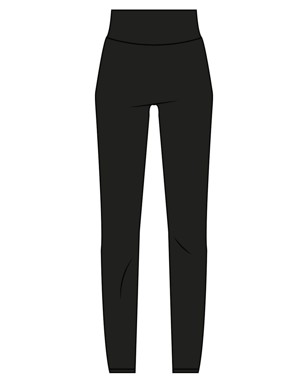 The Basic Legging - Black - Pulse Sculpt Glow - Center Back Script - Printed - White