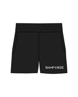 The Womens Sweat Shorts - Black - Ramp N Rize - Bottom Left Leg - White