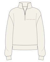 The Womens 1/4 Zip - Off White - Ritual Body - Left Chest  - Brown