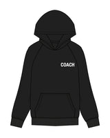 The Mens Hoodie - Black - Corefire - Left Chest "COACH" & Back Center Fire - Full Color
