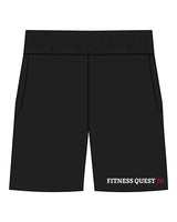The Mens Sweat Shorts - Black - Fitness Quest 10 - Left Leg - Full Color