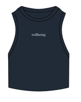 The Ribbed Crop Tank - Navy - Mantra - Center Chest - Embroidered - Powder