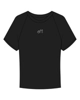 The Micro Rib Baby Tee - Black - Studio 11 - Center Chest - Printed - White