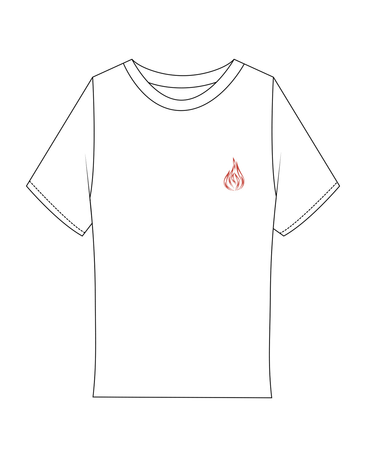 The Ribbed Baby Tee - White - Corefire - Left Chest "FIRE" - Embroidered - Red