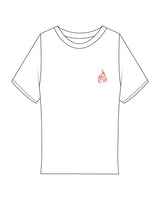 The Ribbed Baby Tee - White - Corefire - Left Chest "FIRE" - Embroidered - Red
