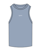 The Ribbed Full Length Tank - Powder - Ignite Barre & Fitness - Center Chest - Embroidered - White