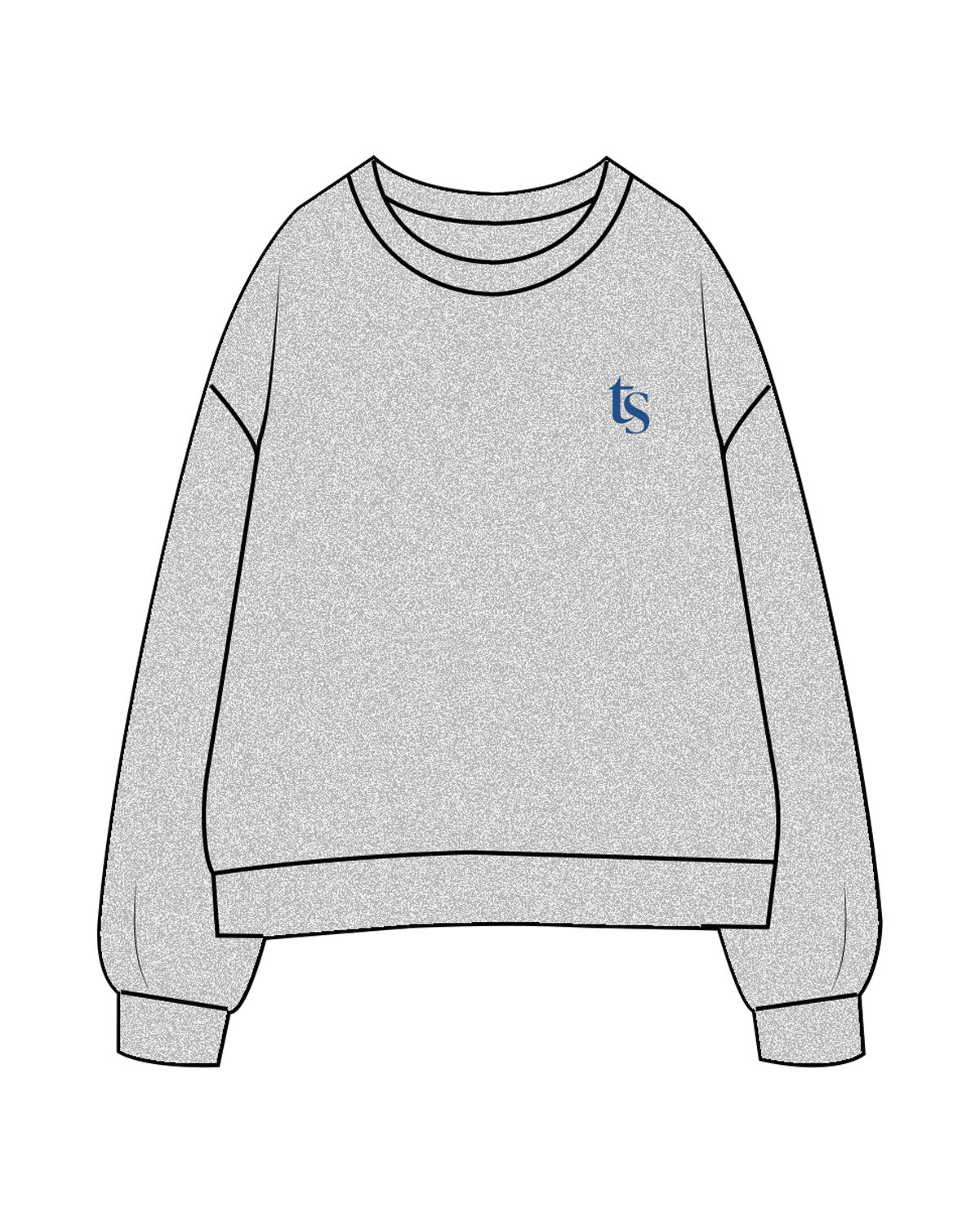 The Womens Crewneck - Heather - Set Studio - Left Chest & Full Back - Printed - Blue