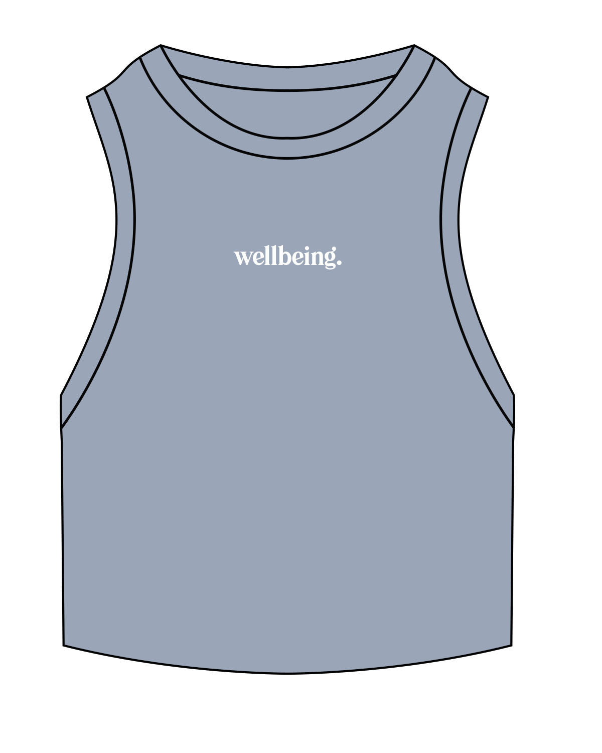 The Ribbed Crop Tank - Powder - Mantra - Center Chest - Embroidered - White