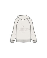 The Mens Hoodie - Bone - Christian Singles Hub - Left Chest & Center Back Stacked - Printed - Tone on Tone