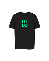 The Mens Tee - Black - Hilo House - Center Chest Stacked - Full Color - #00ffa3