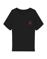 The Ribbed Baby Tee - Black - Corefire - Left Chest "FIRE" - Embroidered - Red