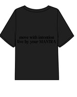 The Midweight Crop Tee - Black - Mantra - Center Chest & Back Center Stacked - Black