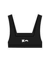 The Box Cut Bra - Black - Rumble Boxing - Center Back - White