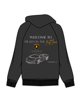The Womens Hoodie - Washed Black - Platinum Pilates - Left Chest & Back - Printed - Full Color