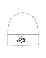 The Beanie - White - Lagree Tahoe - Center Brim Logo - Embroidered - Teal