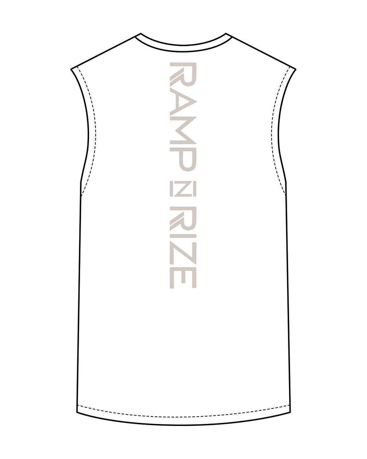 The Mens Classic Tank - White - Ramp N Rize - Center Chest & Back Spine - Bone