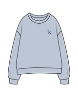 The Womens Crewneck - Powder - Set Studio - Left Chest & Full Back - Printed - Blue