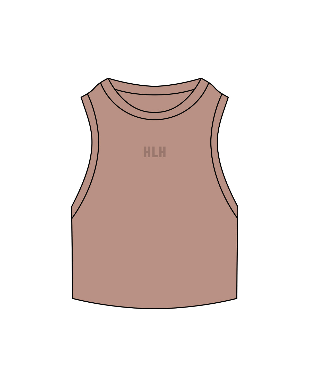 The Ribbed Crop Tank - Clay - Hilo House - Center Chest - Tone on Tone