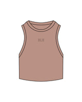 The Ribbed Crop Tank - Clay - Hilo House - Center Chest - Tone on Tone