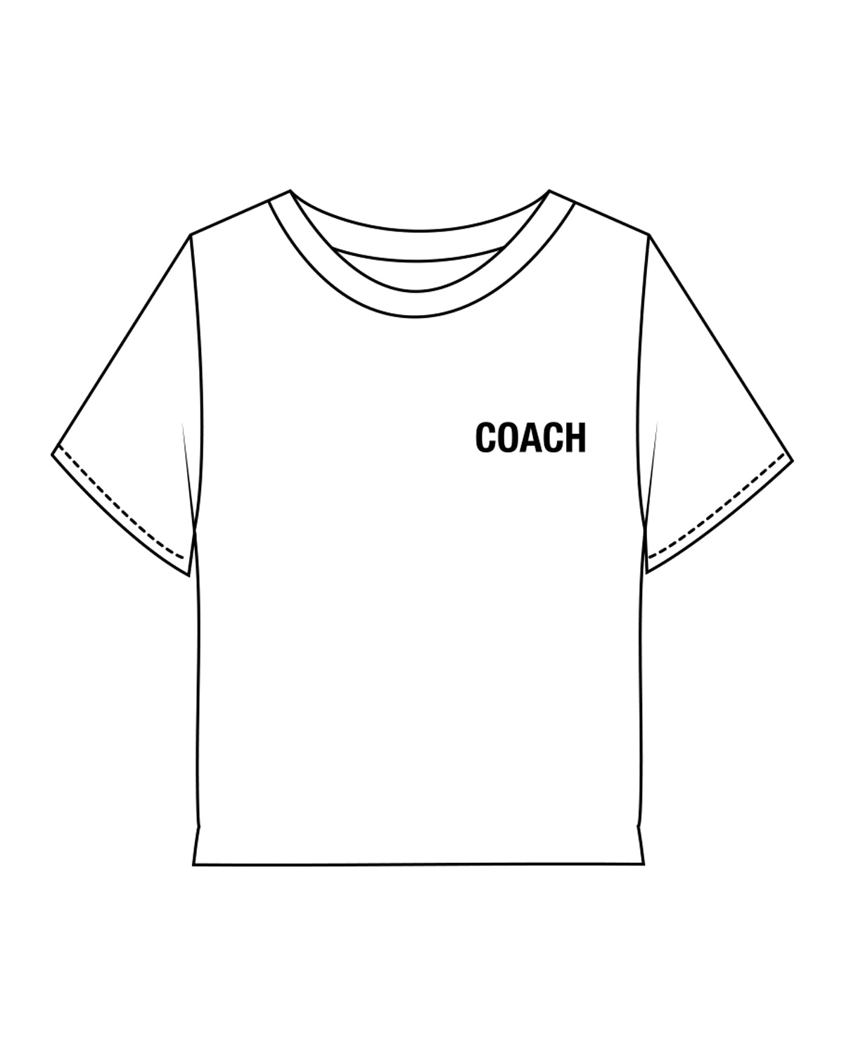 The Micro Rib Baby Tee - White - Corefire - Left Chest "COACH" & Back Center Neckline - Full Color