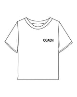 The Micro Rib Baby Tee - White - Corefire - Left Chest "COACH" & Back Center Neckline - Full Color
