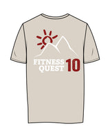 The Womens Tee - Bone - Fitness Quest 10 - Left Chest & Back Stacked - Full Color