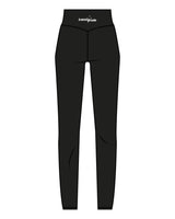 The Basic Legging - Black - Training Mate - Center Back Logo - Printed - White