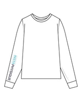 The Womens Long Sleeve - White - Instaphysiques - Right Sleeve - Full Color