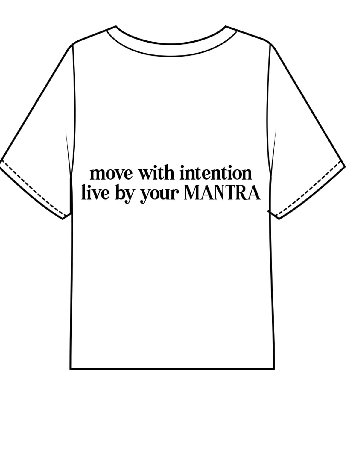 The Midweight Crop Tee - White - Mantra - Center Chest & Back Center Stacked - Black