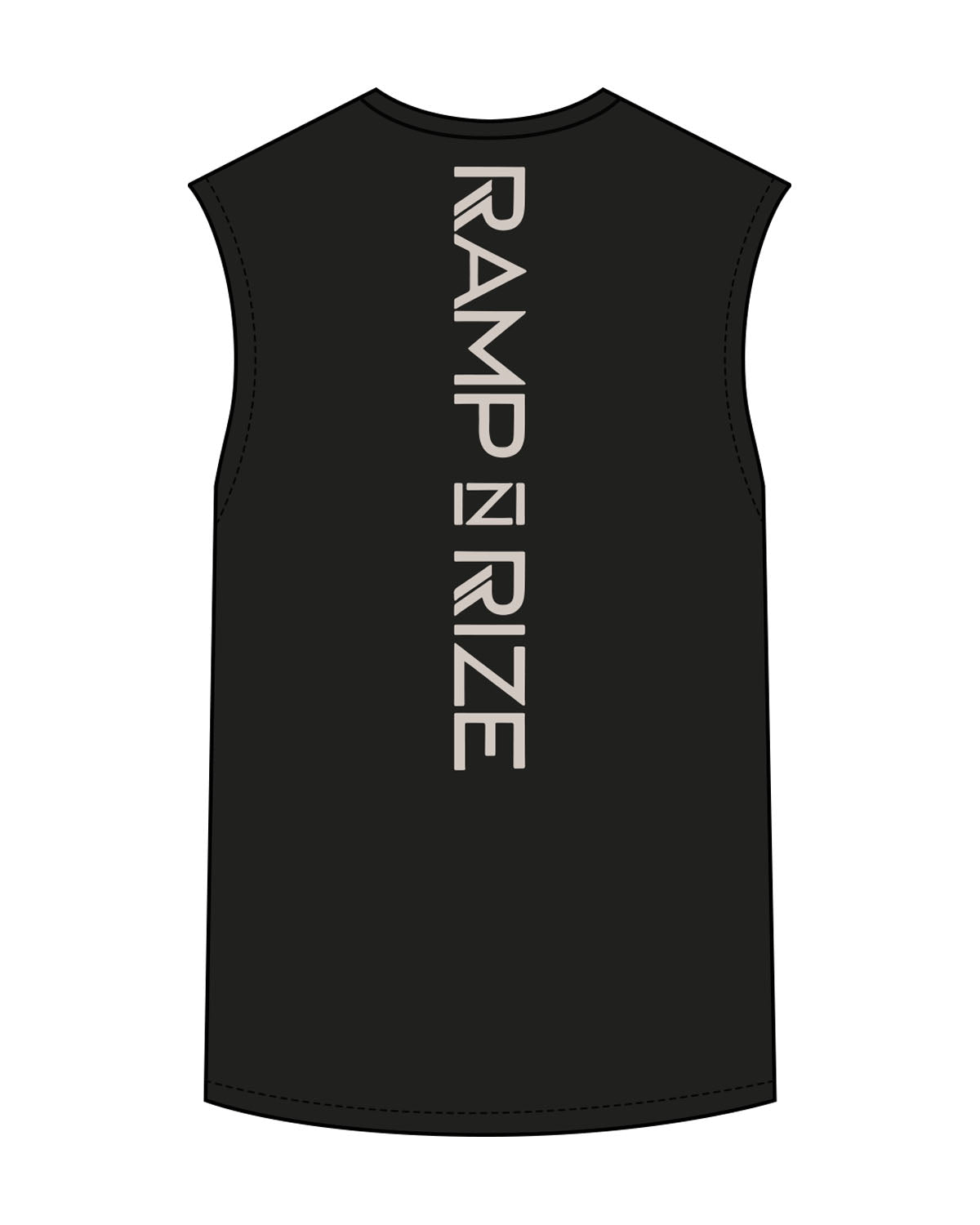 The Mens Classic Tank - Black - Ramp N Rize - Center Chest & Back Spine - Bone