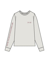 The Womens Heavyweight Long Sleeve - Washed Bone - The Vibe - Left Chest & Right Sleeve