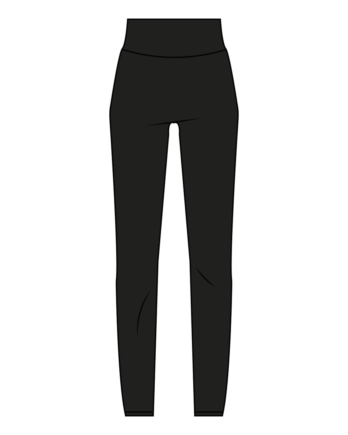 The Basic Legging - Black - Training Mate - Center Back Logo - Printed - White