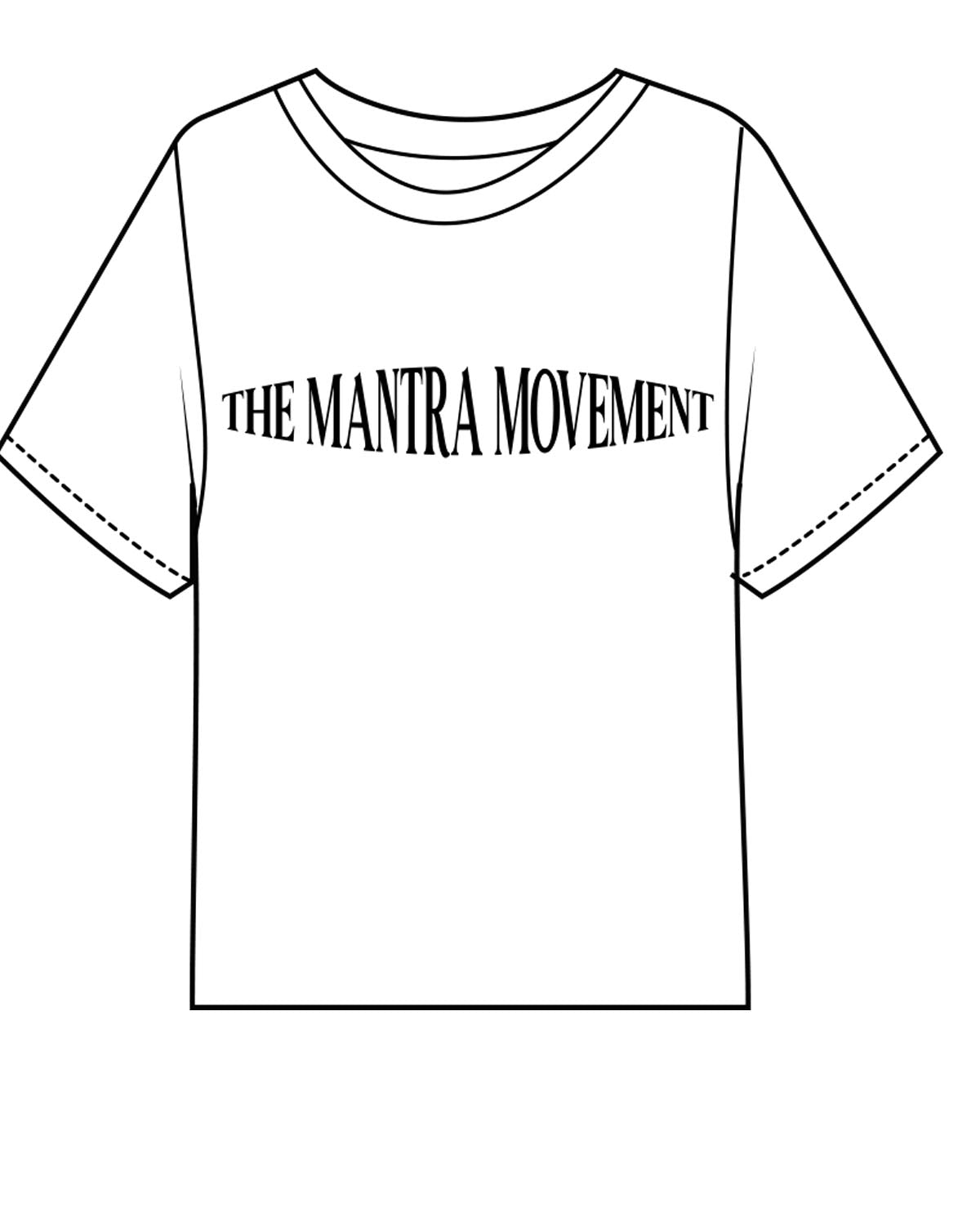 The Midweight Crop Tee - White - Mantra - Center Chest & Back Center Stacked - Black