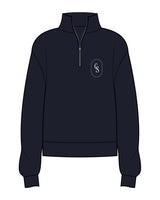 The Mens 1/4 Zip - Navy - Christian Singles Hub - Left Chest Round - Printed - White