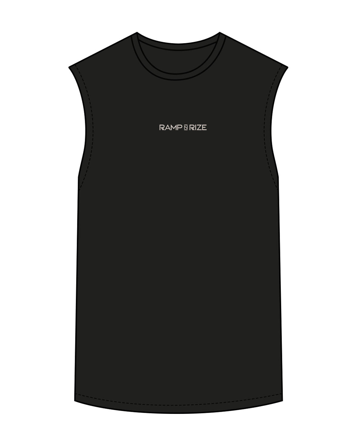 The Mens Classic Tank - Black - Ramp N Rize - Center Chest & Back Spine - Bone