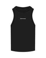 The Ribbed Full Length Tank - Black - Instaphysiques - Center Chest - Embroidered White