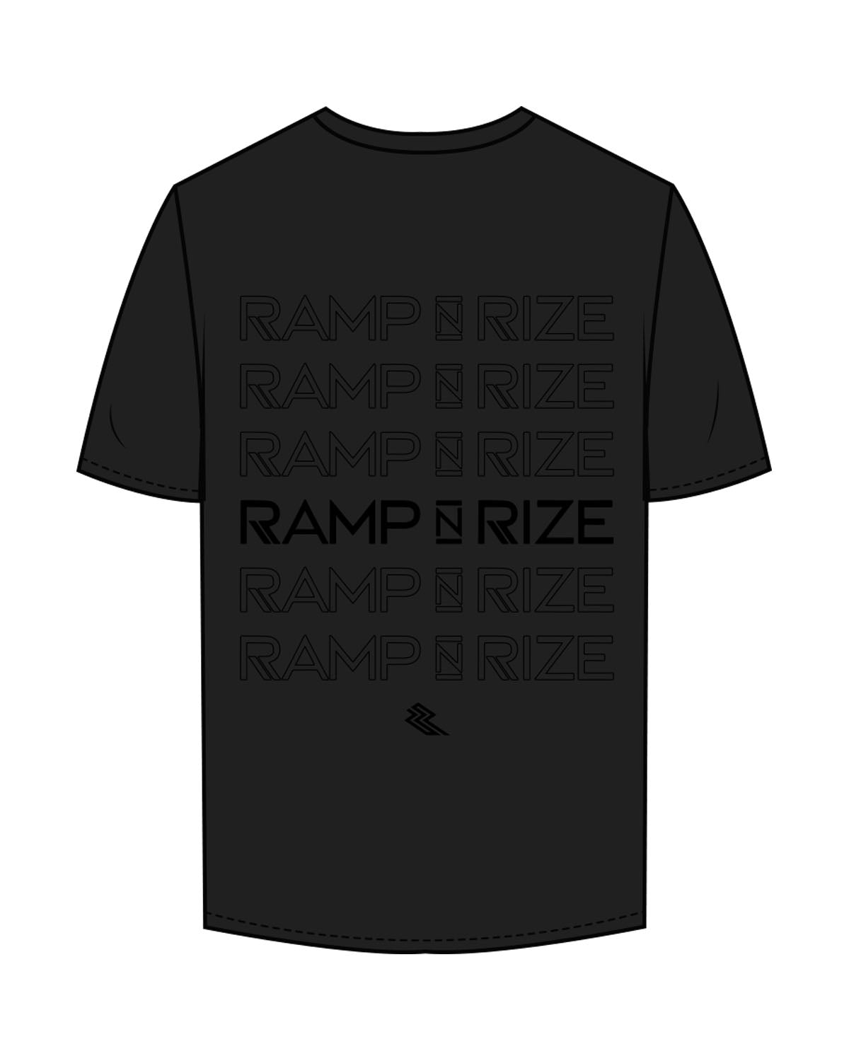 The Mens Tee - Black - Ramp N Rize - Center Chest & Back Stacked - Black
