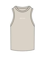 The Ribbed Full Length Tank - Bone - Instaphysiques - Center Chest - Embroidered White