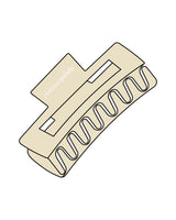The Claw Hair Clip - Cream - Platinum Pilates - Center Handle - Printed - White