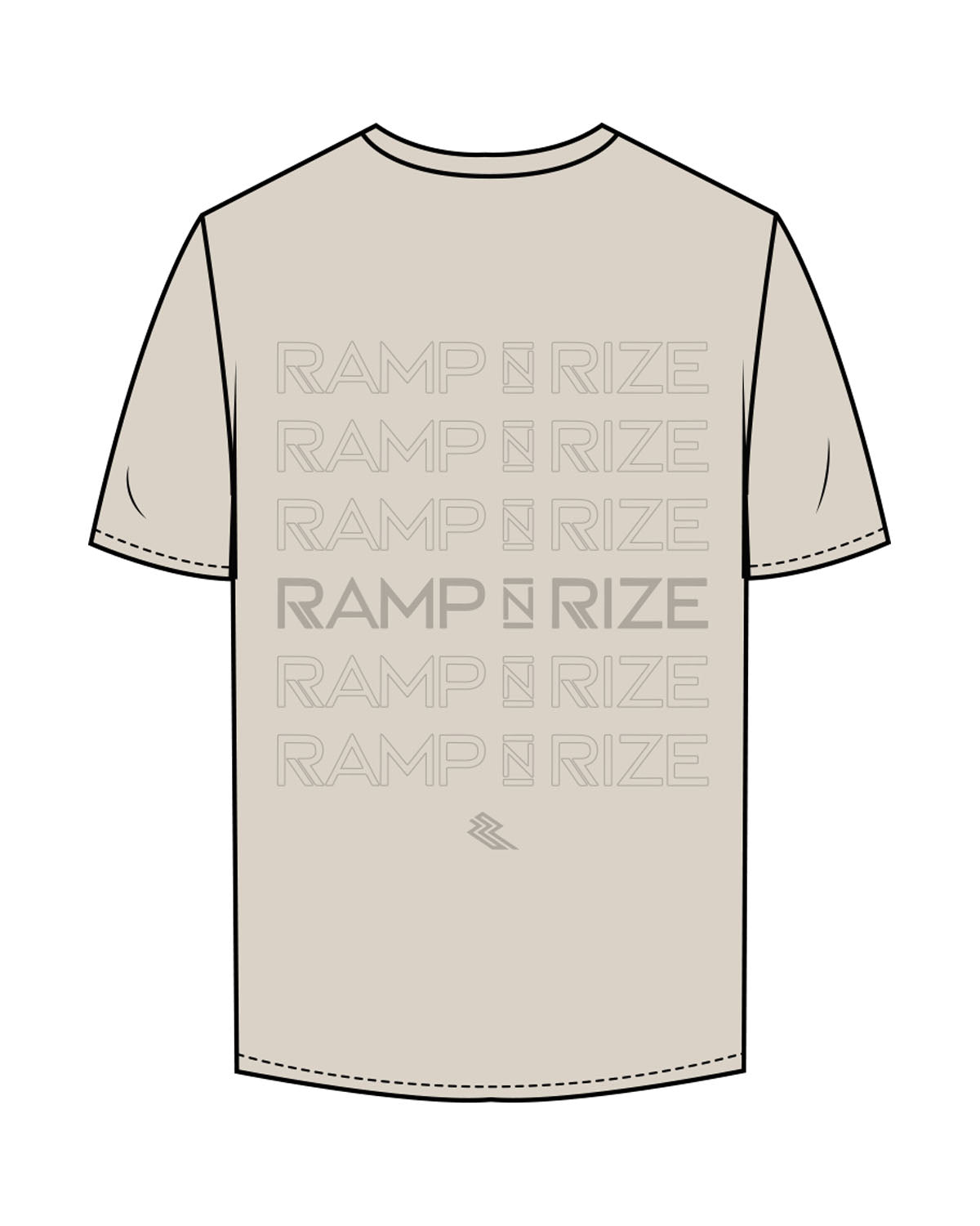 The Mens Tee - Bone - Ramp N Rize - Center Chest & Back Stacked - Bone