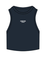 The Ribbed Crop Tank - Navy - Corefire - Center Chest Stacked - Embroidered - White