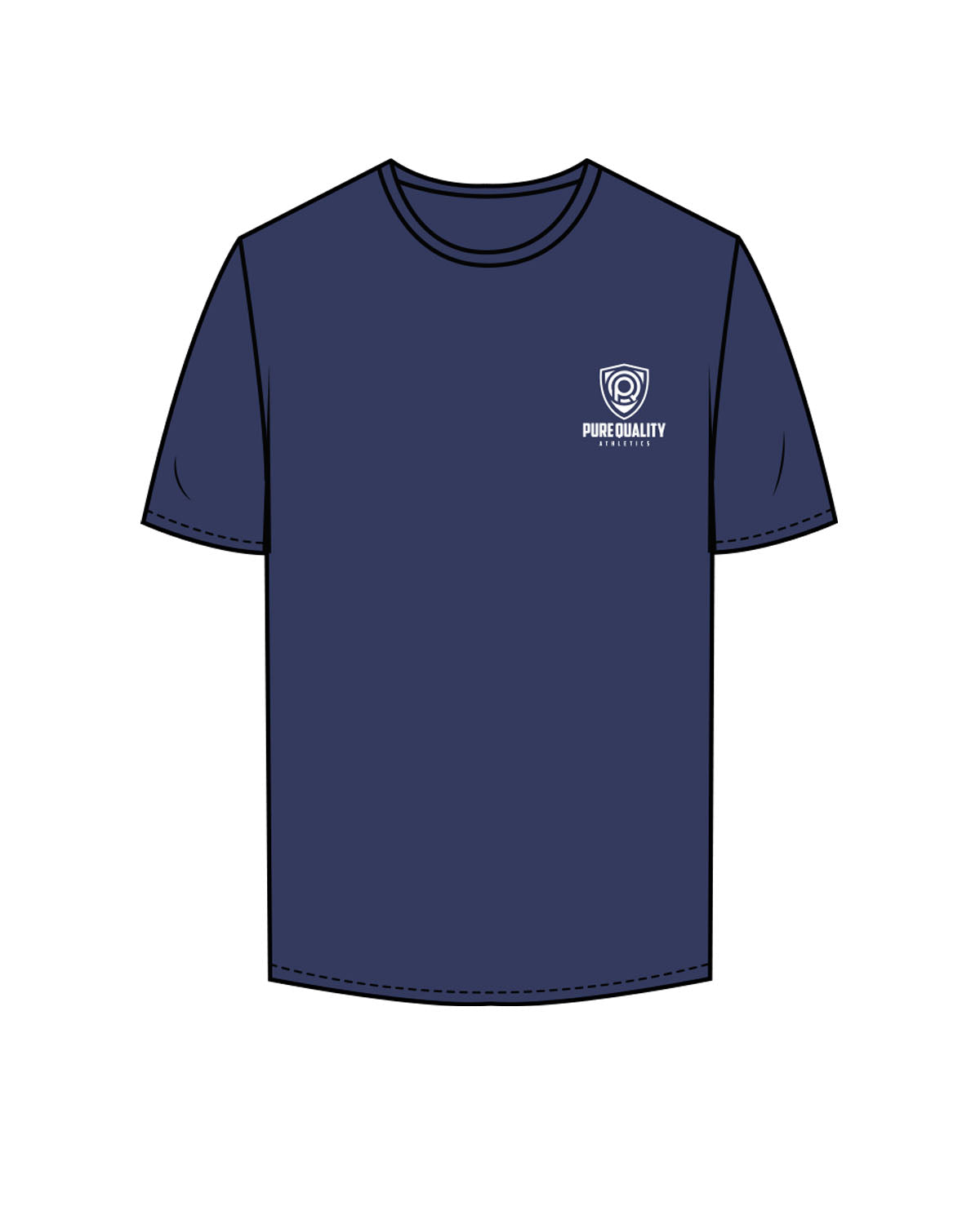 The Mens Tee - Cobalt - PURE QUALITY - Left Chest Logo Stacked & Center Back Logo Stacked - Printed - Full Color