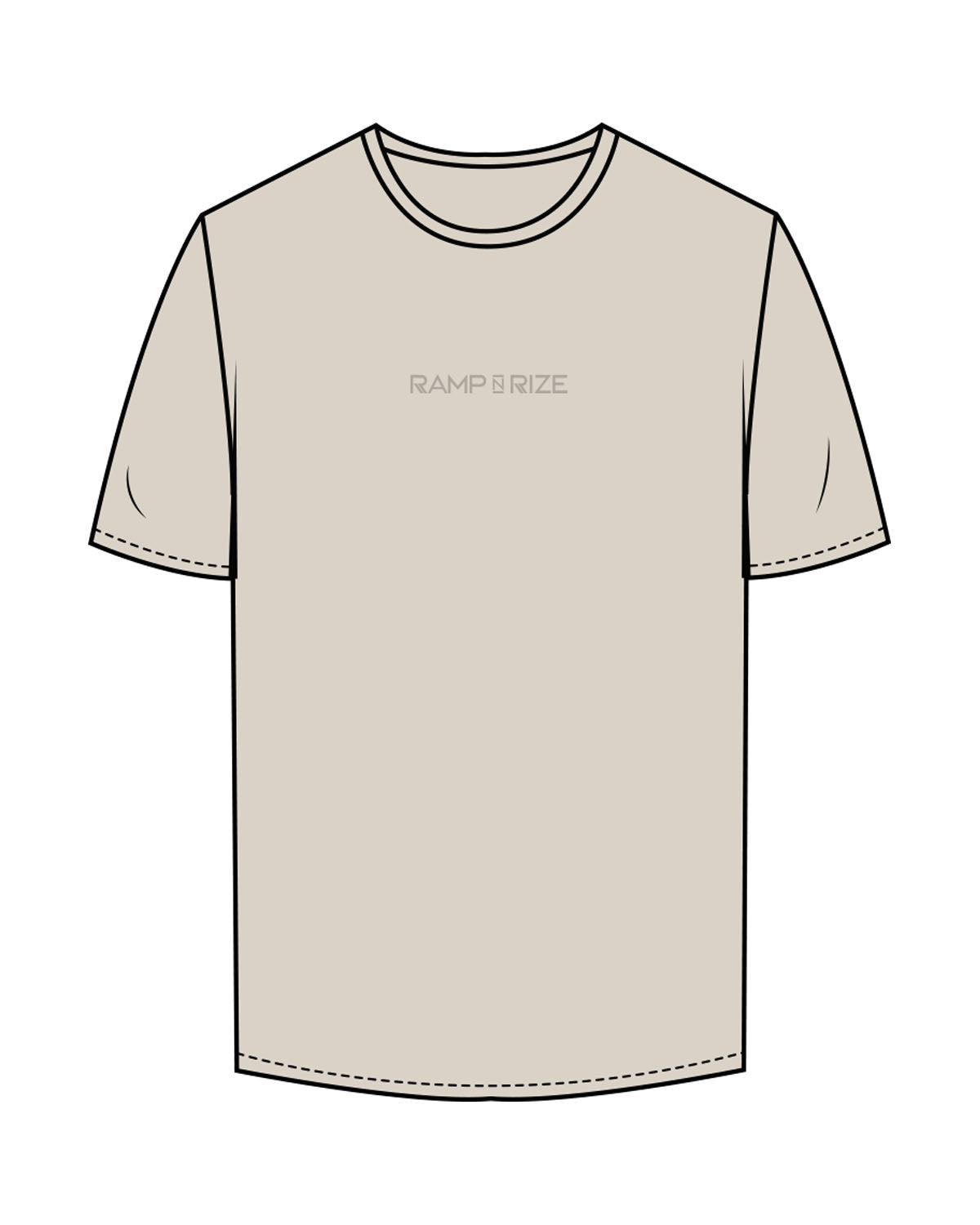 The Mens Tee - Bone - Ramp N Rize - Center Chest & Back Stacked - Bone
