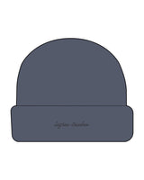 The Cable Knit Beanie - Petrol - Lagree Truckee -  Center Brim - Embroidered - Charcoal